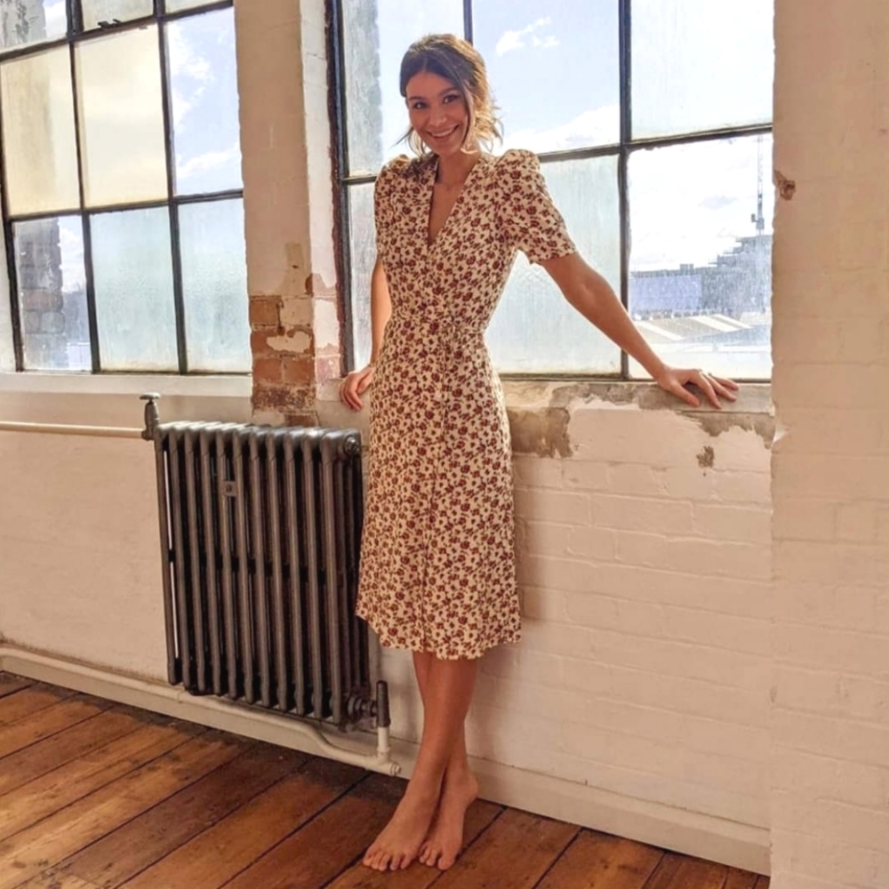 GABIN DRESS- Rosita Ecru ROUJE 34